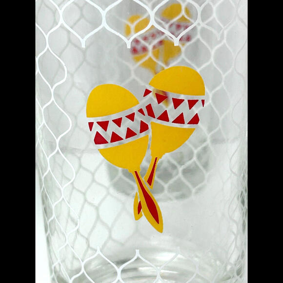 Vintage 70s Maraca Fiesta Netted Net Highball Glasses Tumblers Cutler Barware - Picture 3 of 6